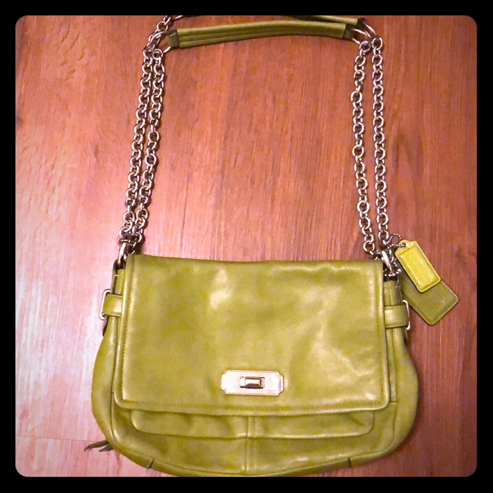 Gorgeous Coach Avocado leather purse